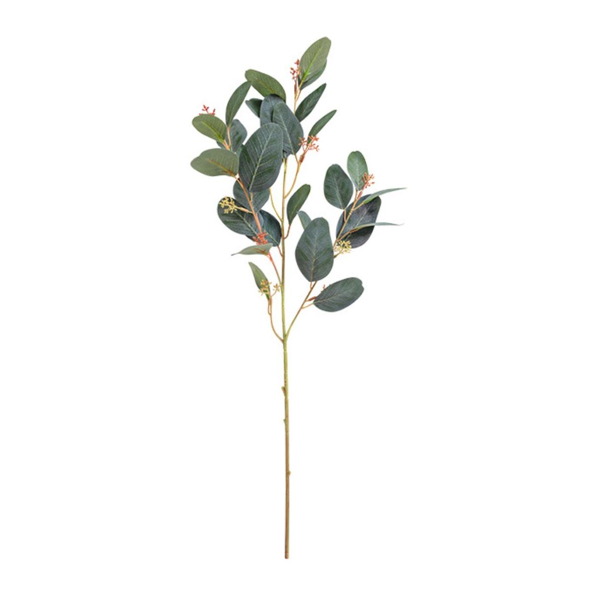 False Eucalyptus Branch with Fruits DIY INS-Grey & White