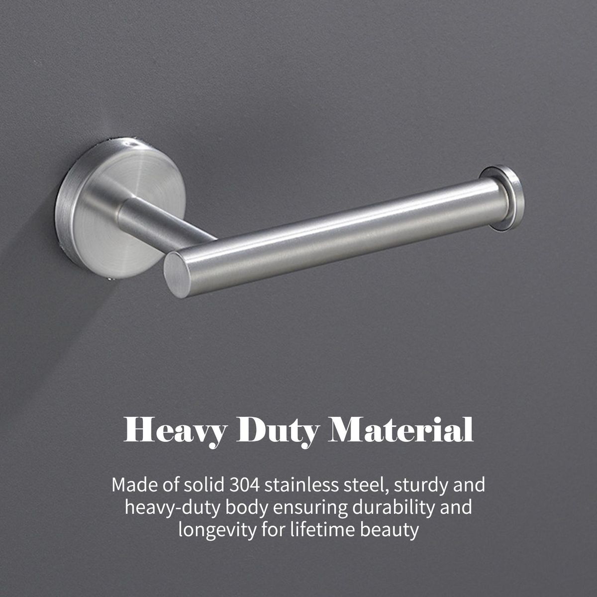 7PCS Bathroom Hardware Set Towel Bar Toilet Paper Holder 4 Hooks Stainless Steel Wall Mounted Drilling Towel Holder Toilet Paper Rack with Cover Hanging Hooks
