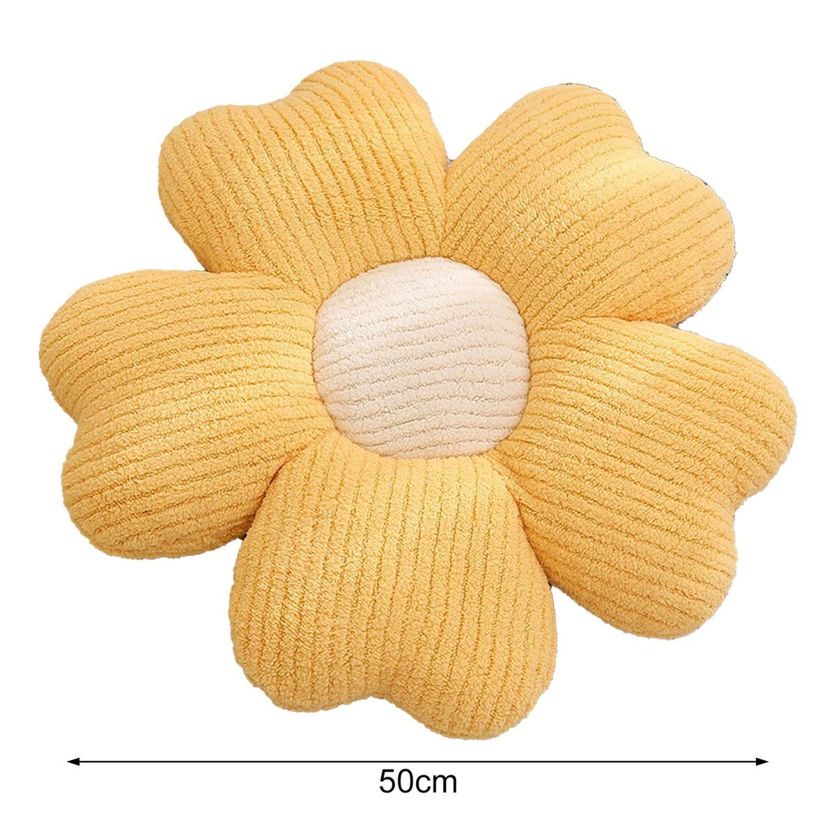 Seat Cushion Stuffed Flower Pillow Plush Sofa Cushion Yellow