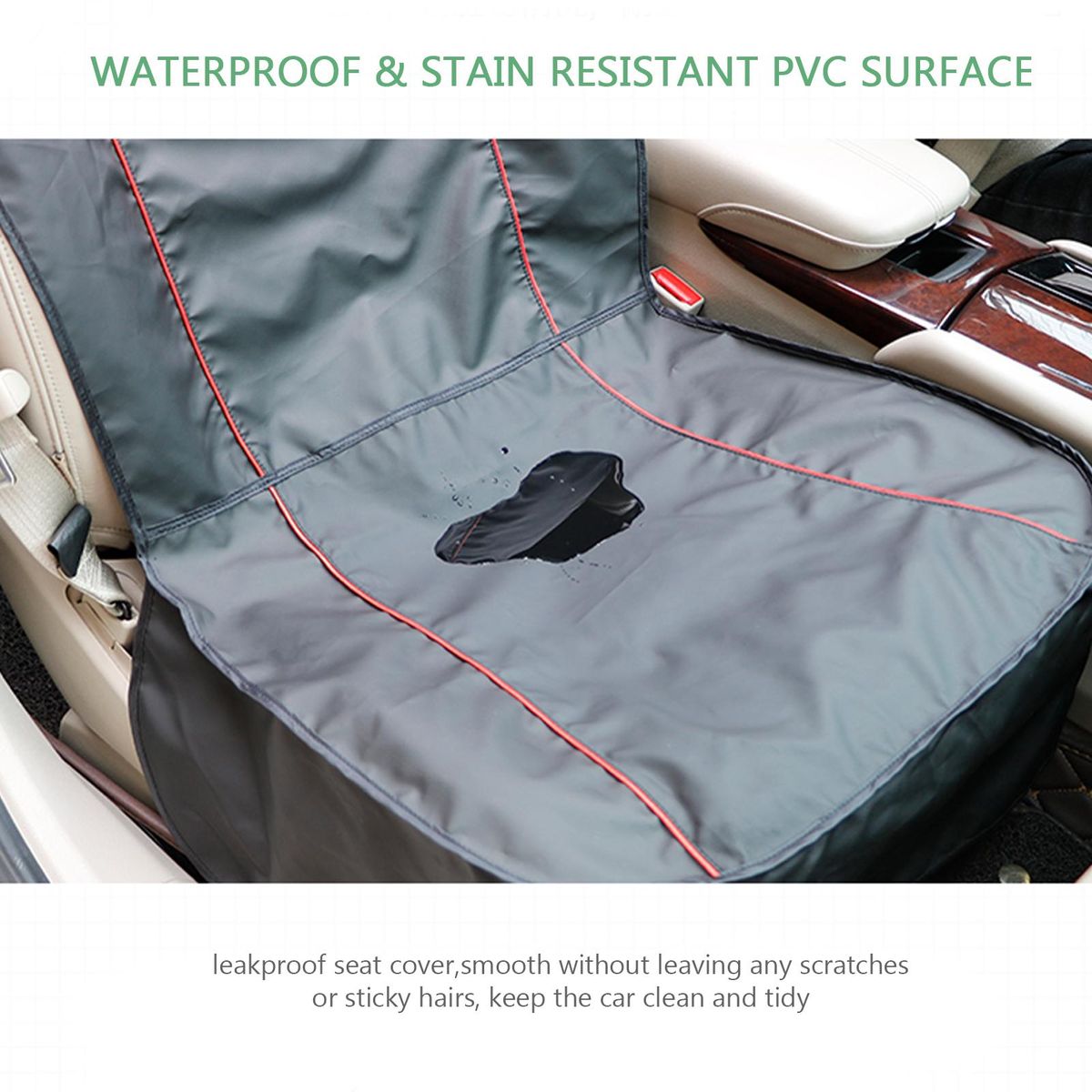 Pet Car Seat Cover Dog Protector Anti-seep Anti-scratch Waterproof Passenger Seat Cushion Foldable Zipper Backing Adjustable Strap for SUVs Trucks