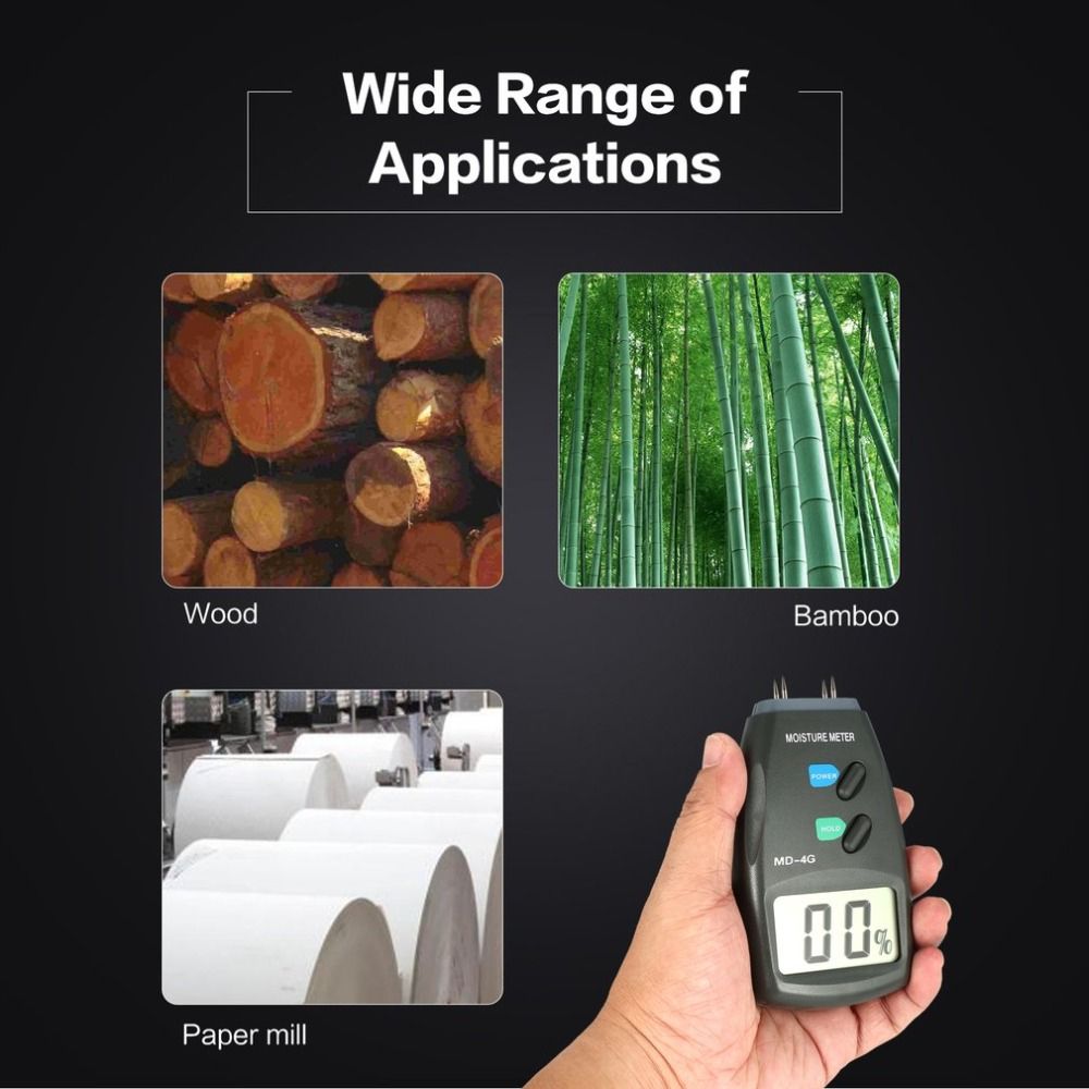 NewMD-4G 4 Pins Wood Moisture Meter Digital LCD Soil Grain