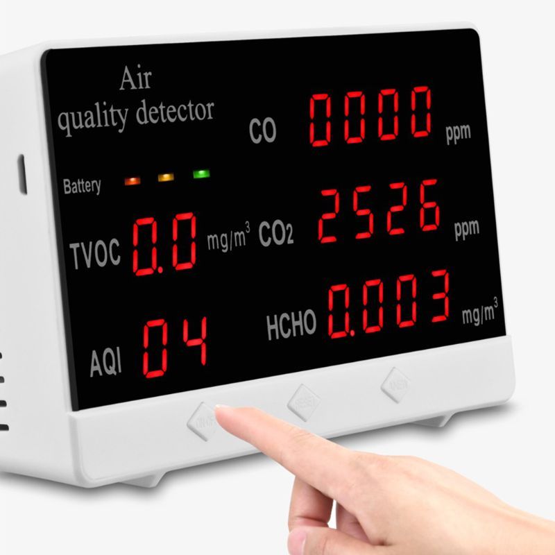 Digital Indoor/Outdoor CO/HCHO/TVOC Tester AQI CO2 Meter Air Quality Monitor Detector Multifunctional Household Gas Analyzer