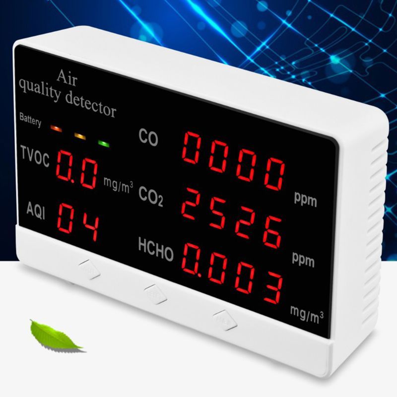Digital Indoor/Outdoor CO/HCHO/TVOC Tester AQI CO2 Meter Air Quality Monitor Detector Multifunctional Household Gas Analyzer