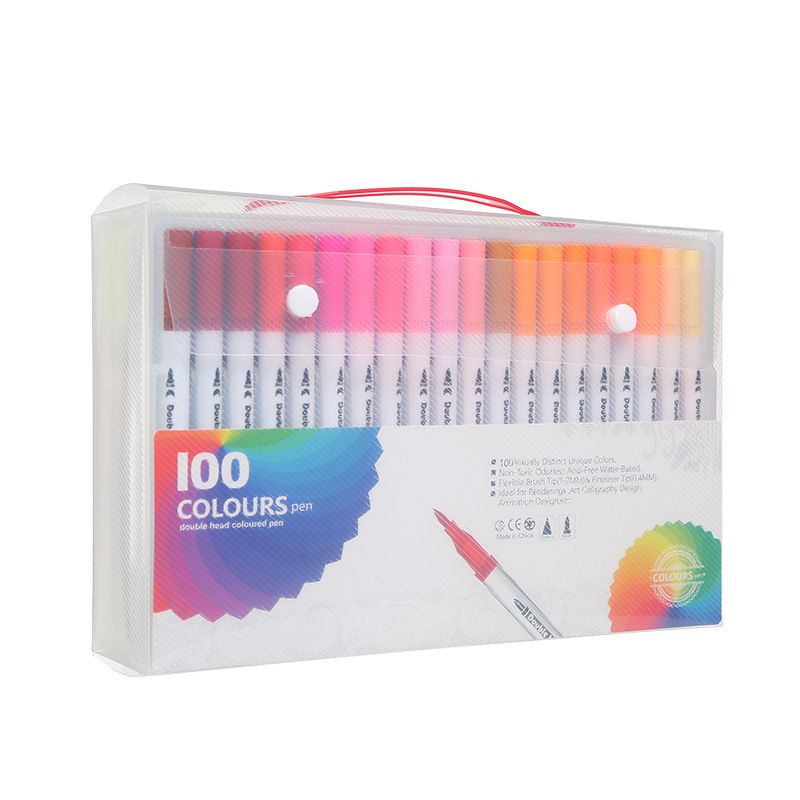 100 Colors Markers Pens Studay School Brush Fineliners Watercolor Art Markers