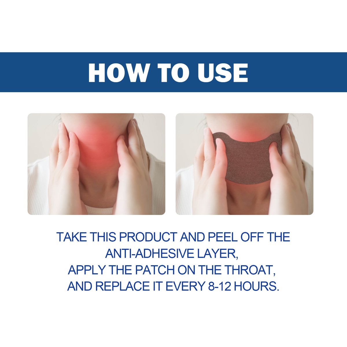 10Pcs Sore Throat Patch Relieve Pain Discomfort Plaster
