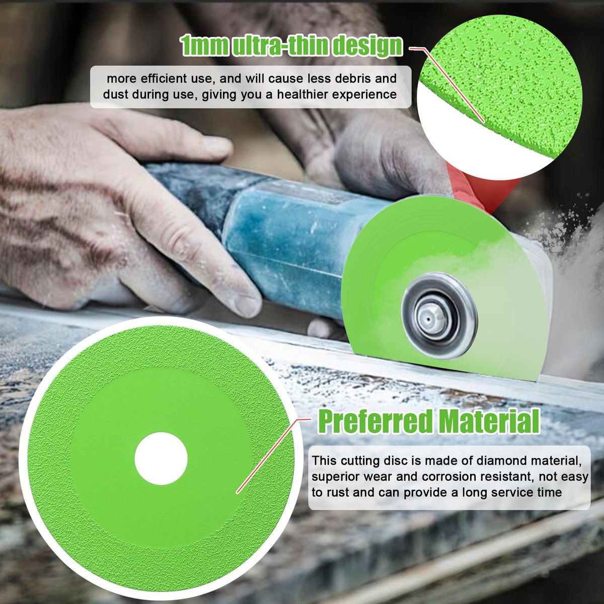 100mm Multifunctional Glass Cutting Disc Ceramic Grinding Thin Cutting Disc Diamond Cutting Disc Ceramic Tile Bottle Grinding Cutting Disc for 100 Type Angle Grinder
