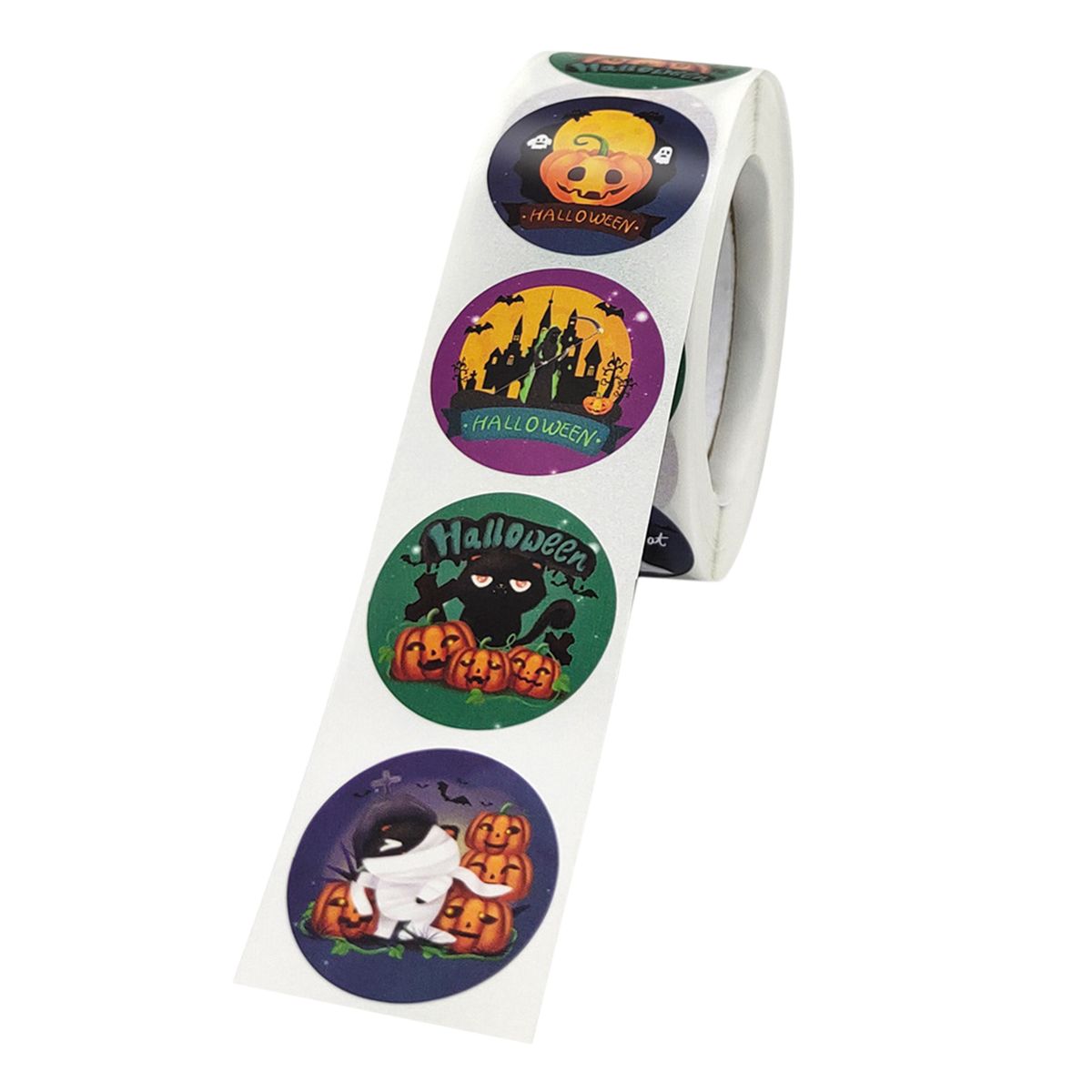 3 Rolls Halloween Seal Label Sticker Candy Bags Self-Adhesive Paper B