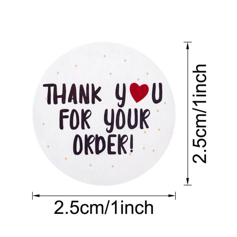 500Pieces Roll Thank You Packaging Sealing Stickers THANK Multicolor
