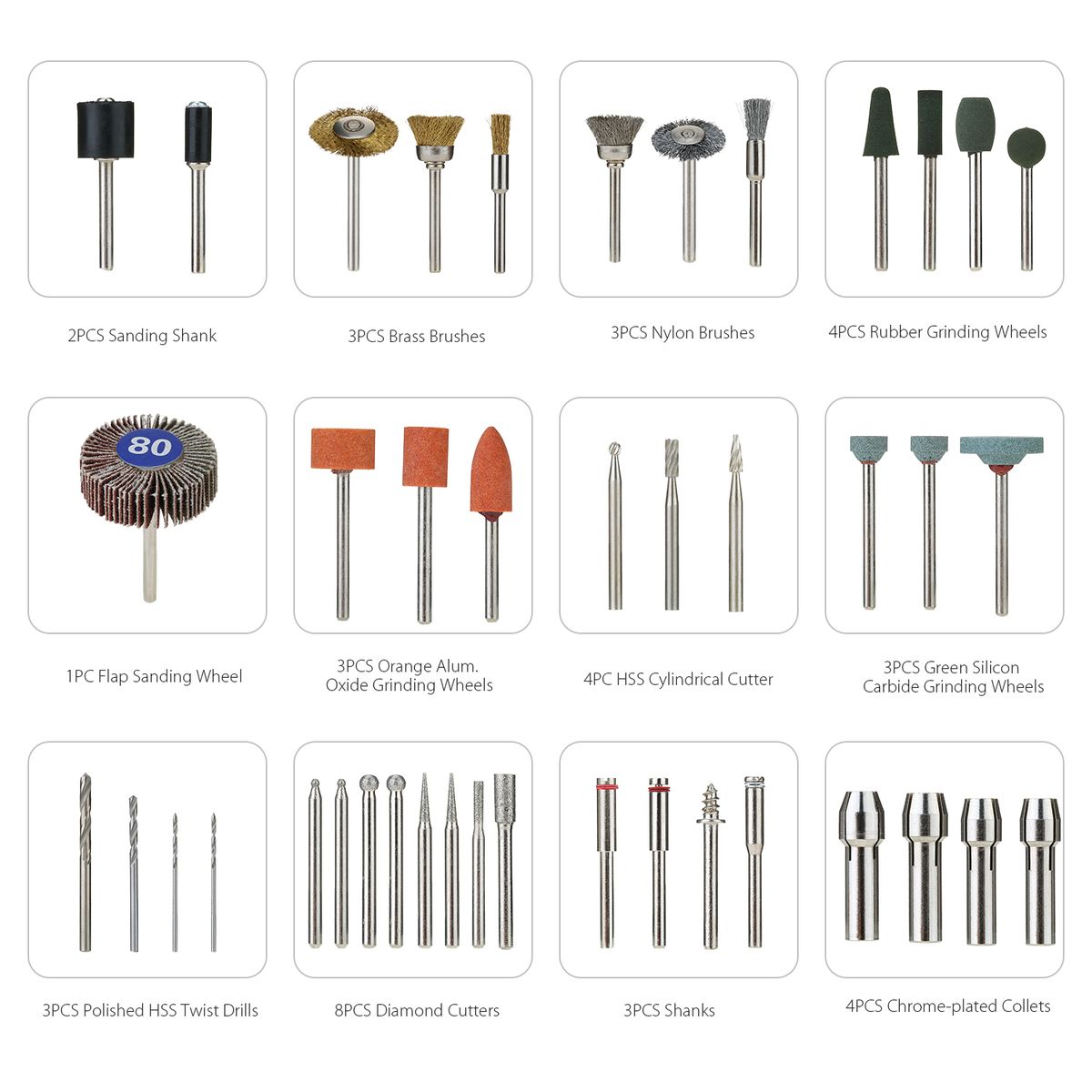 378pcs Rotary Tool Accessories Kit. Including Polishing Wax,