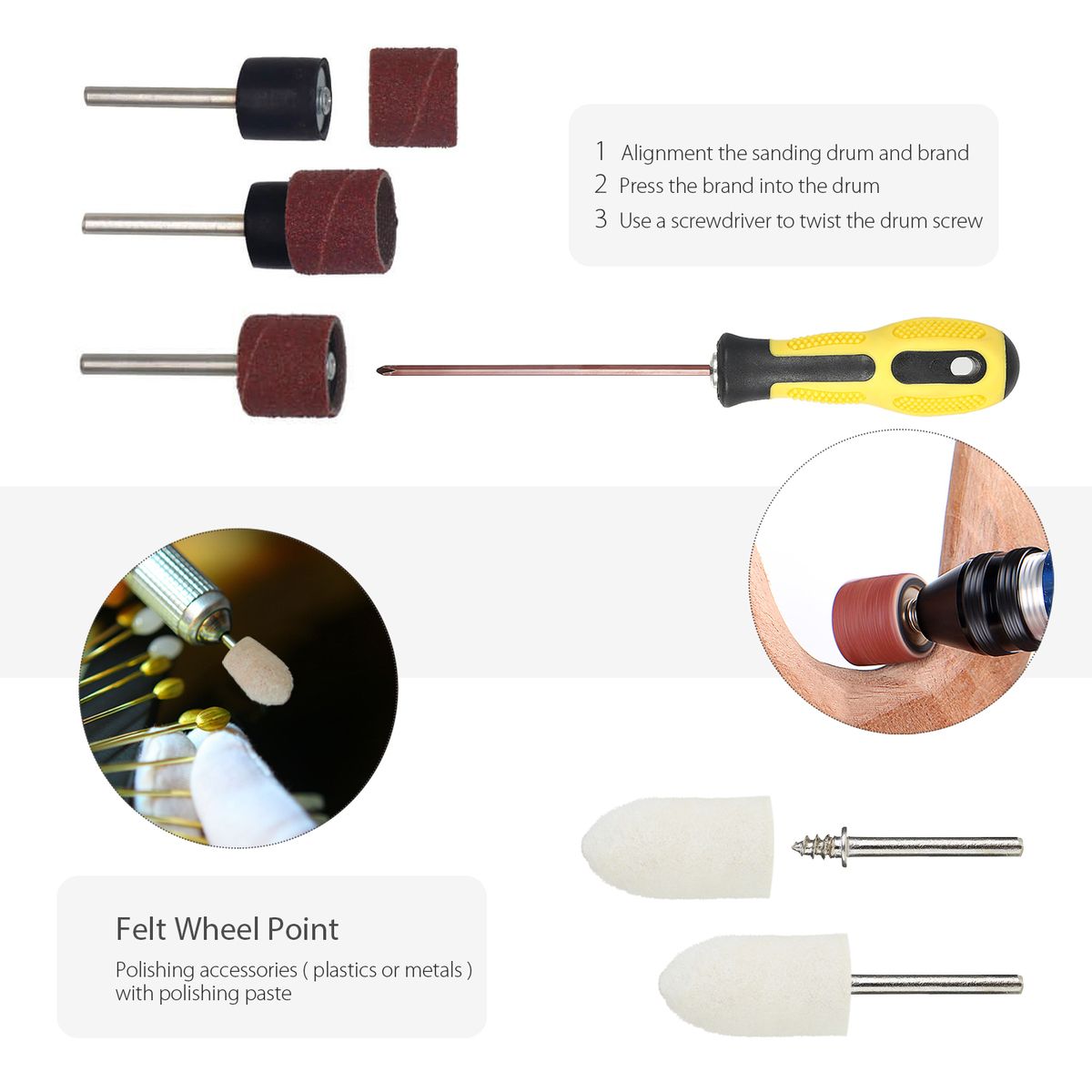 378pcs Rotary Tool Accessories Kit. Including Polishing Wax,