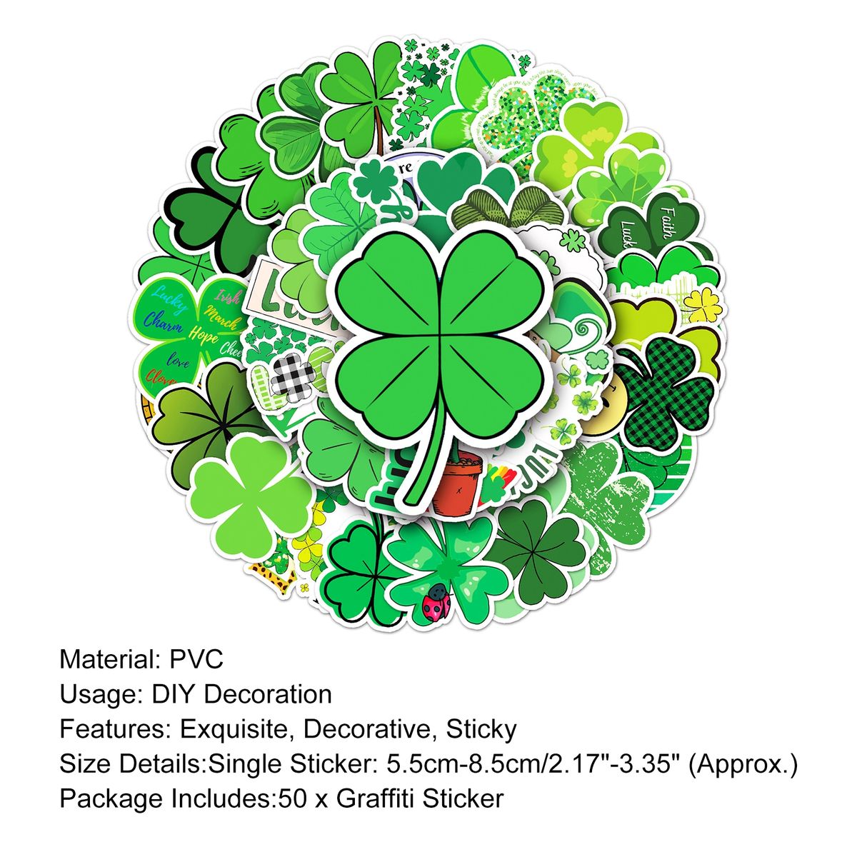50Pcs Album Stickers High Viscosity Luggage Stickers Green