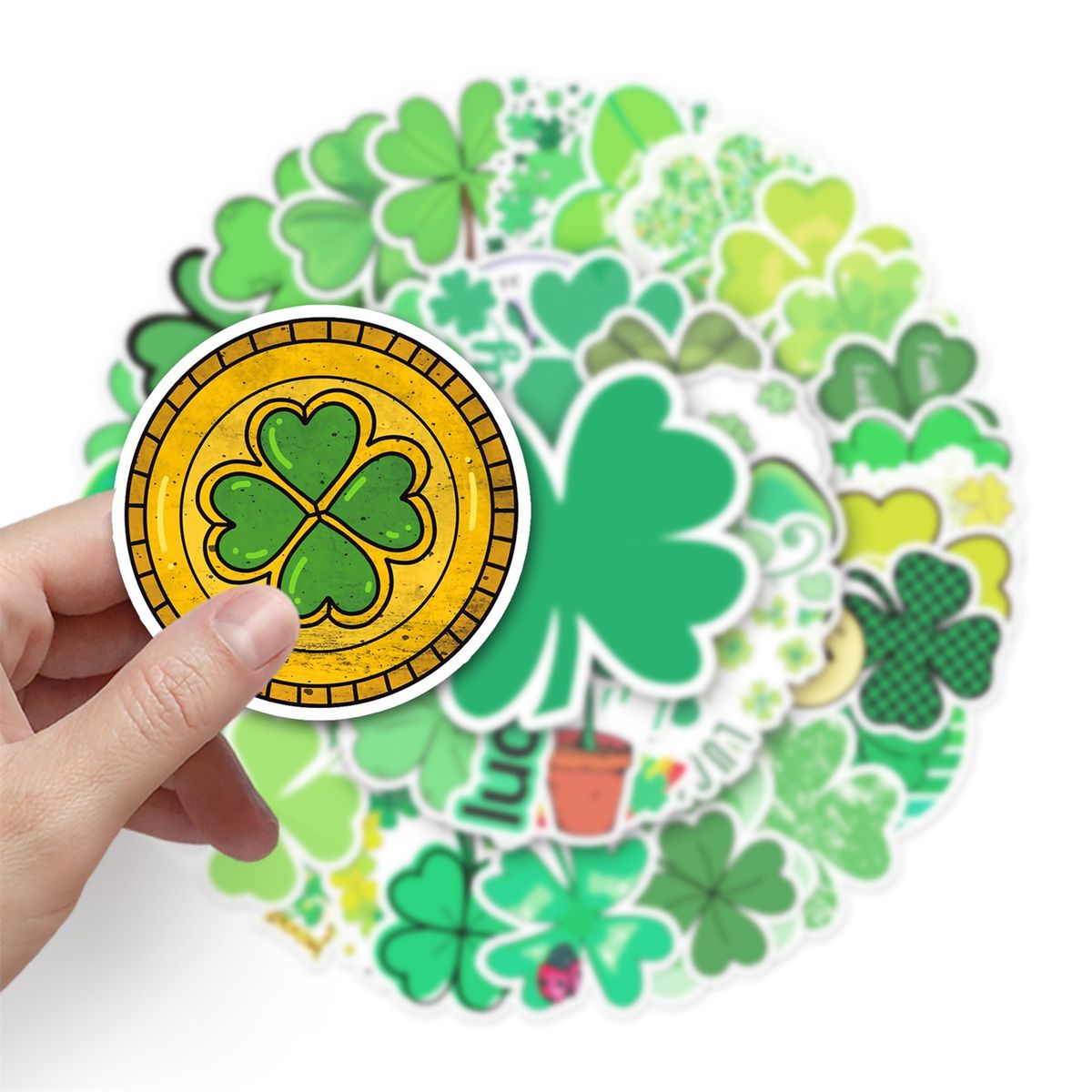 50Pcs Album Stickers High Viscosity Luggage Stickers Green