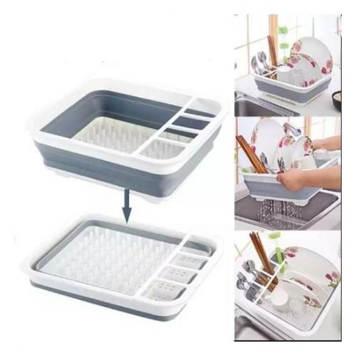 Collapsible Dish Drainer With Plate And Cutlery Rack