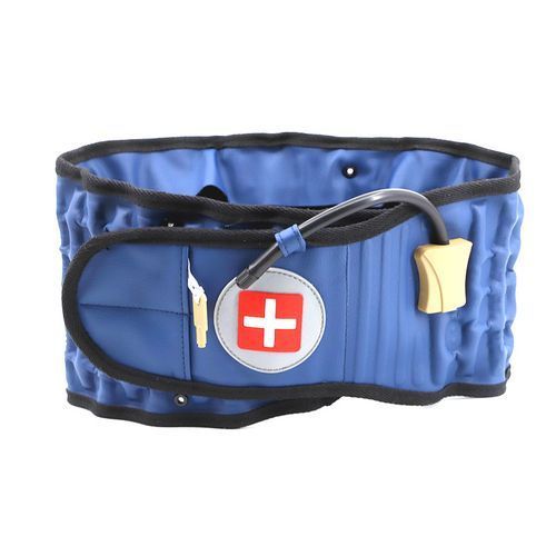 (Khaki,)Back Decompression Waist Belt Back Massager Back Pain Relief Spinal Lumbar Inflatable Traction Belt Air Waist Support Brace Belt DON