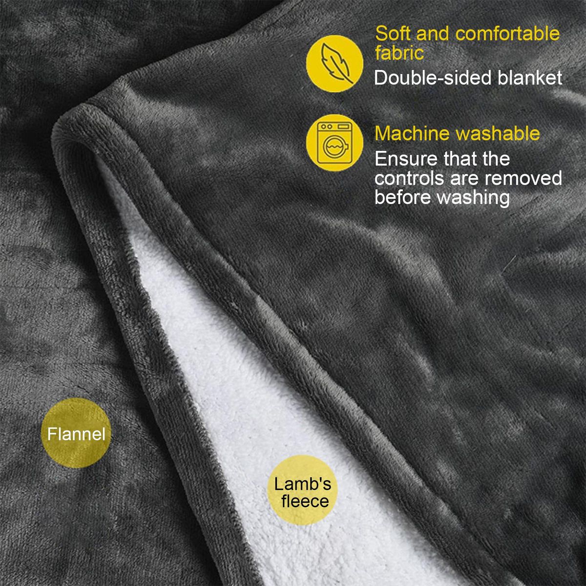 Heating Pad Electric Heated Warmers for Men and Women Pain Relief Cramps Girl Menstrual with 6 Heat Levels 4 Timer Setting Heating Therapies 130*150mm