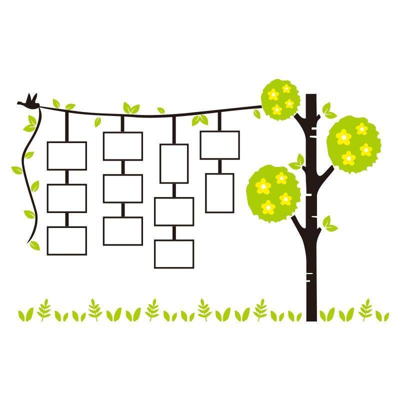 83*130cm Plant Tree 3D Acrylic Wall Decal Sticker Photo Picture Frame Home Decor Photo Frame Family Tree Set Picture Wall Collage Hanging Decor Green Right