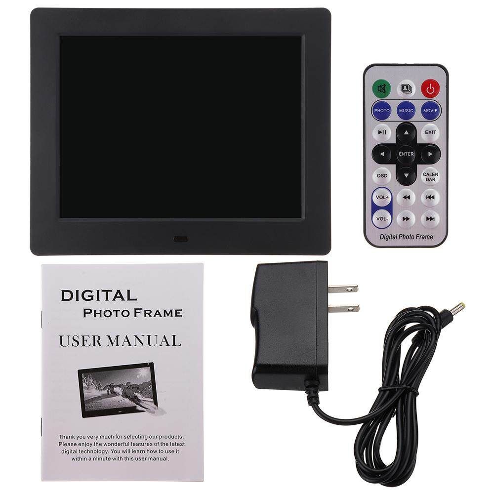 8 Inch Digital Photo Picture Frame Album MP4 Clock Movie Player Remote Control Black (black)