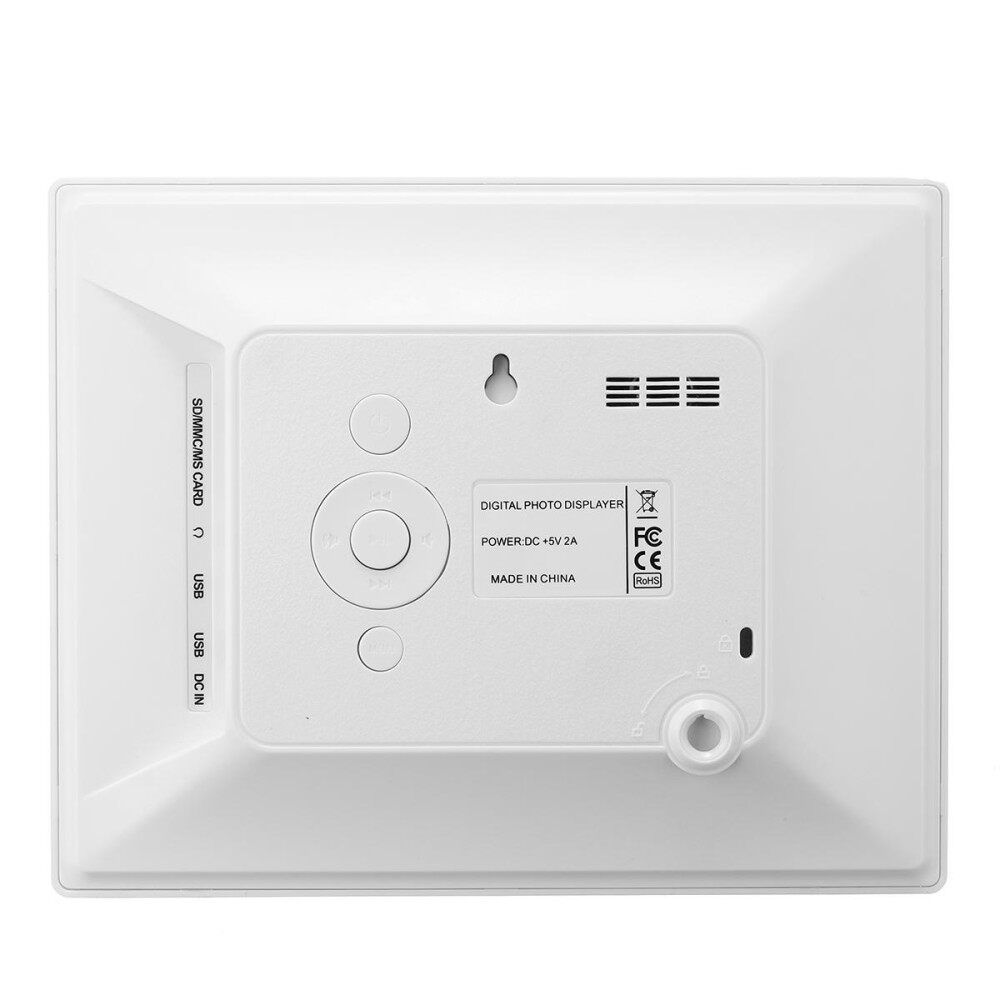7'' TFT LCD HD Digital Photo Audio Video Music Clock Frame Auto Player W/ Remote White EU White EU