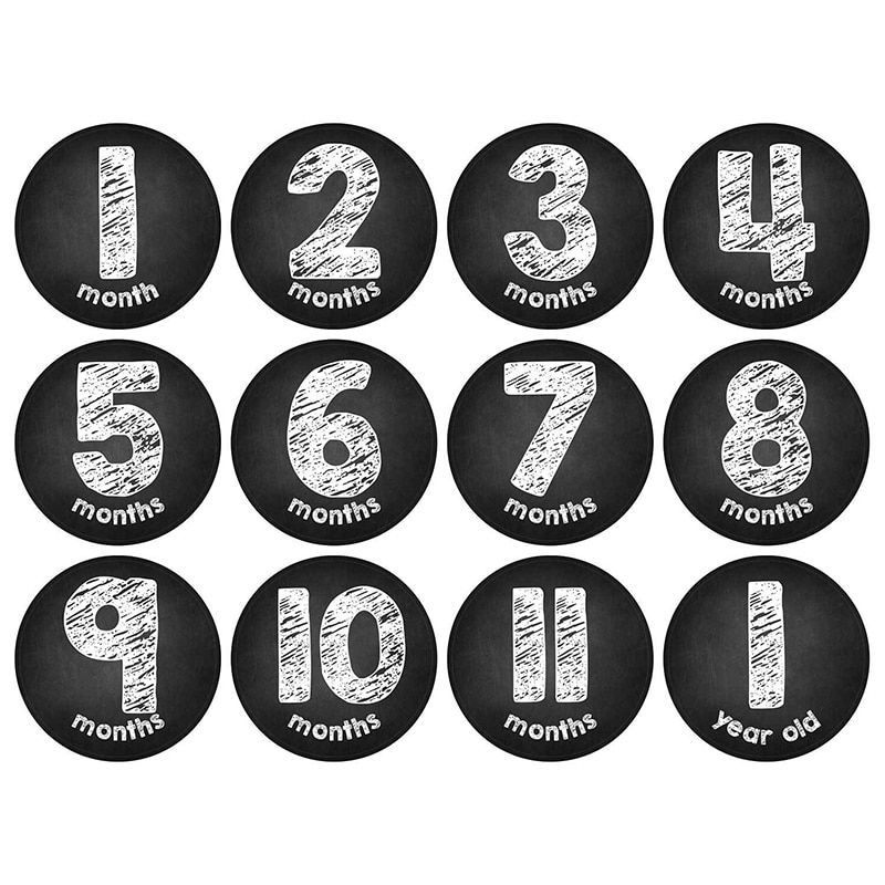 New 12 Pcs/Set Newborn Milestone Memorial Month Stickers