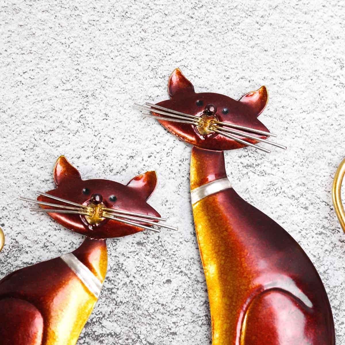 Tooarts Iron Cat Wall Hanger Hook Decor 4 Hooks for Coats Bags Wall Mount Clothes Holder Decorative Gift