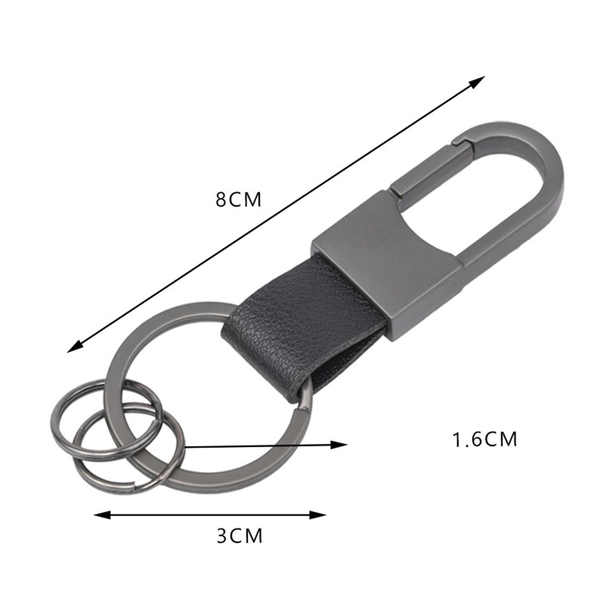 Key Pendant Faux Leather Car Keyring Holder Charm Black