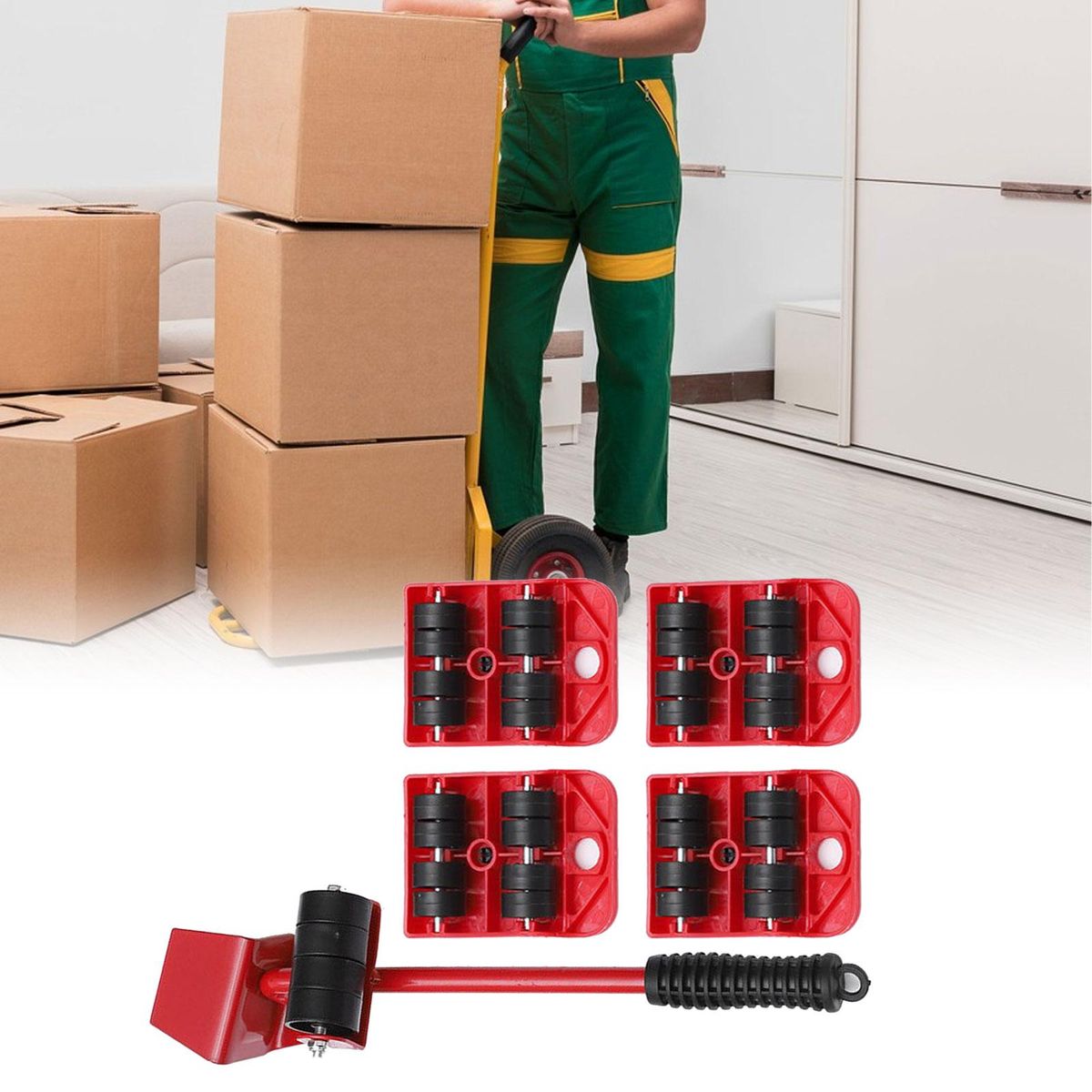 Furniture Slides Set Professional Heavy Moving Roller 5pcs
