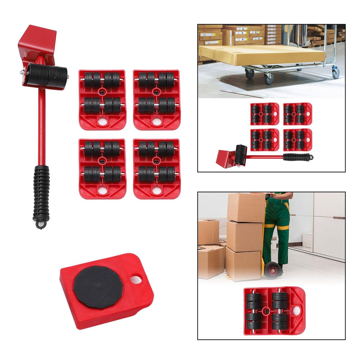 Furniture Slides Set Professional Heavy Moving Roller 5pcs