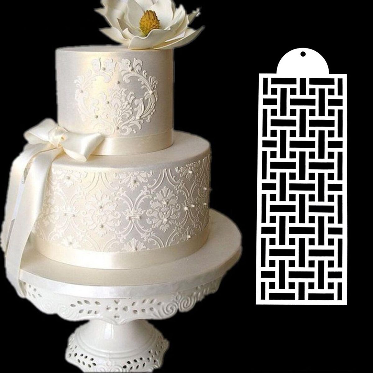 16Pcs Cake Border Templates Flower Design Lace Cake Stencil Kitchen Baking Gadget