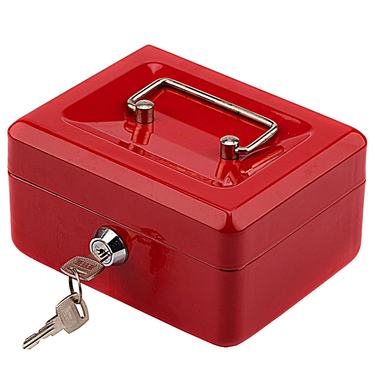 Stainless Steel Small Safe Box Red