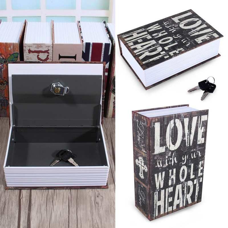 Secret Hidden Safe Security Box Of Dictionary Book Shape Key Box For Money Cash Jewelry Safe Deposit Box Mini Lock Box For Home