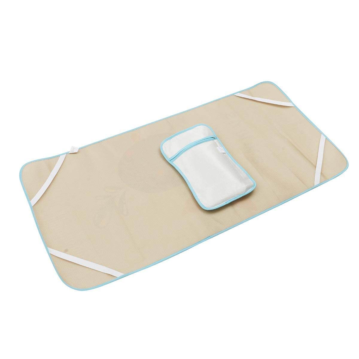 4 Styles Baby Summer Foldable Cool Sleeping Ice Silk Bed Mat With Pillow Set 120*60cm Blue Dolphin