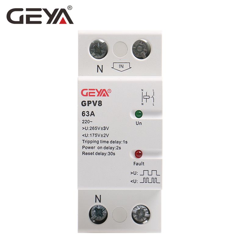 Protector Voltage Rail Automatic Din GPV8-63U GEYA 220VAC