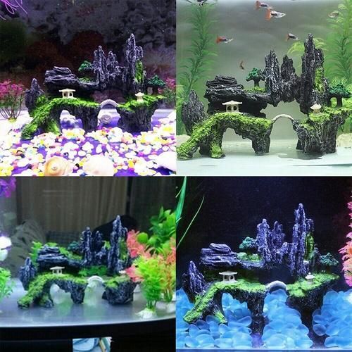 Aquarium Accessories Rock Artificial Home Fish Tank Decor Landscaping Resin Rockery Stone Decorative Ornaments