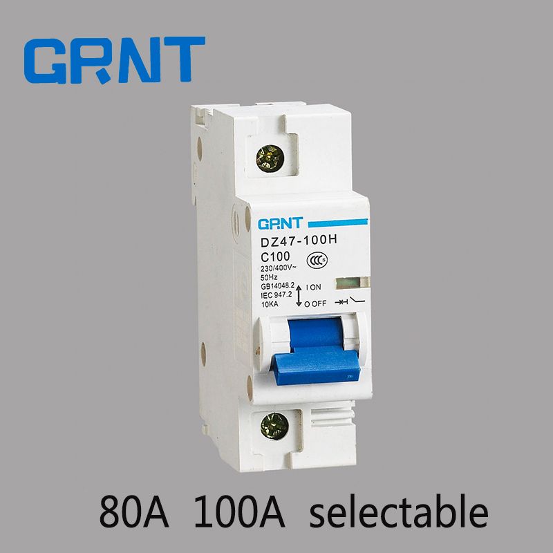DZ47-100H 1P 80A 100A AC 400V Circuit Breaker MCB