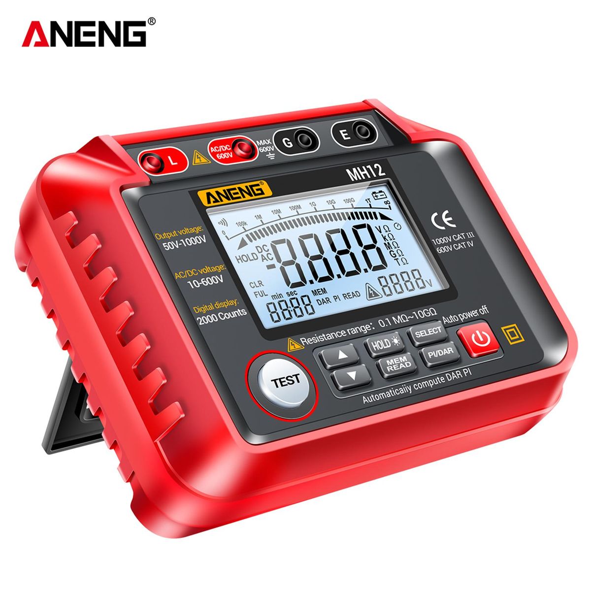 ANENG MH12 Insulation Resistance Tester Shaking Table High Precision Megger Digital Insulation Resistance Meter Voltage Meter