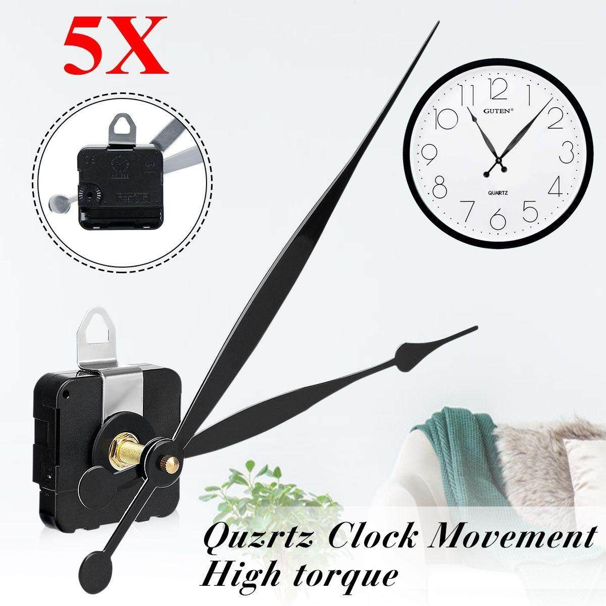 5Pcs High Torque Quartz Controlled Clock Movement Mechanism Kit Long Shaft Hand