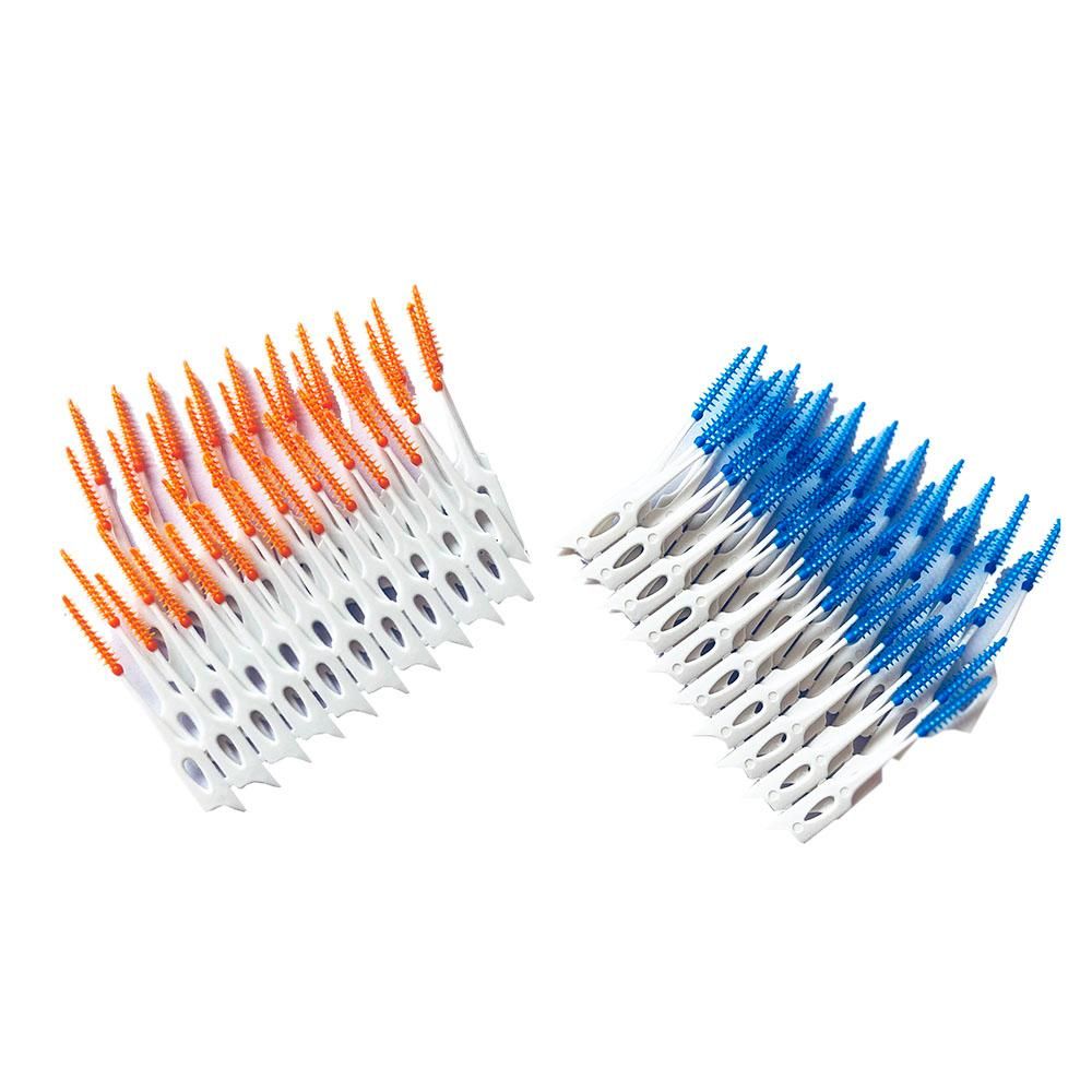 80Pcs/Box Dental Floss Interdental Brush Teeth Stick Toothpick Soft Silicone Tooth Picks Oral Cleaning Care