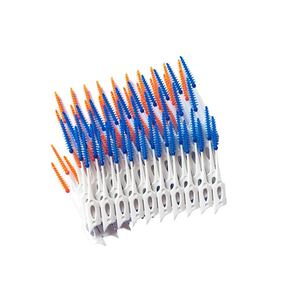 80Pcs/Box Dental Floss Interdental Brush Teeth Stick Toothpick Soft Silicone Tooth Picks Oral Cleaning Care