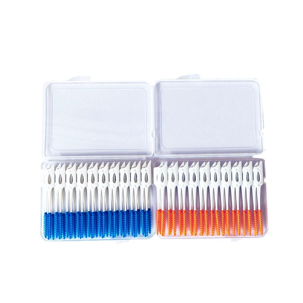 80Pcs/Box Dental Floss Interdental Brush Teeth Stick Toothpick Soft Silicone Tooth Picks Oral Cleaning Care