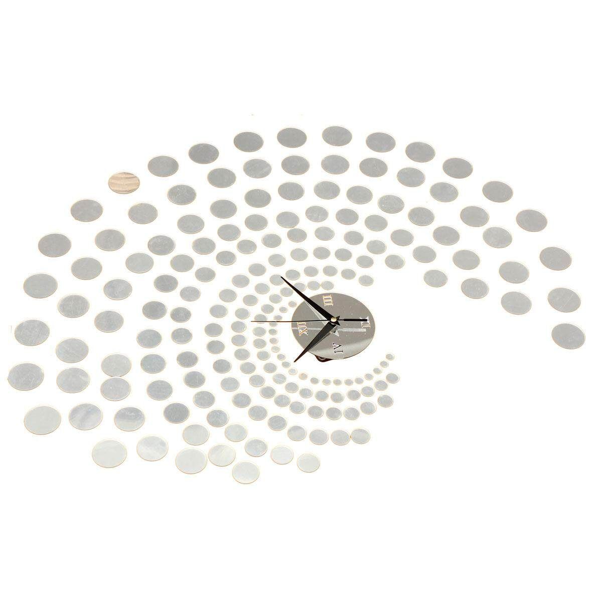 3D DIY Peacock Dot Sticker Mirror Elegant Wall Clock Sticker Home Decoration