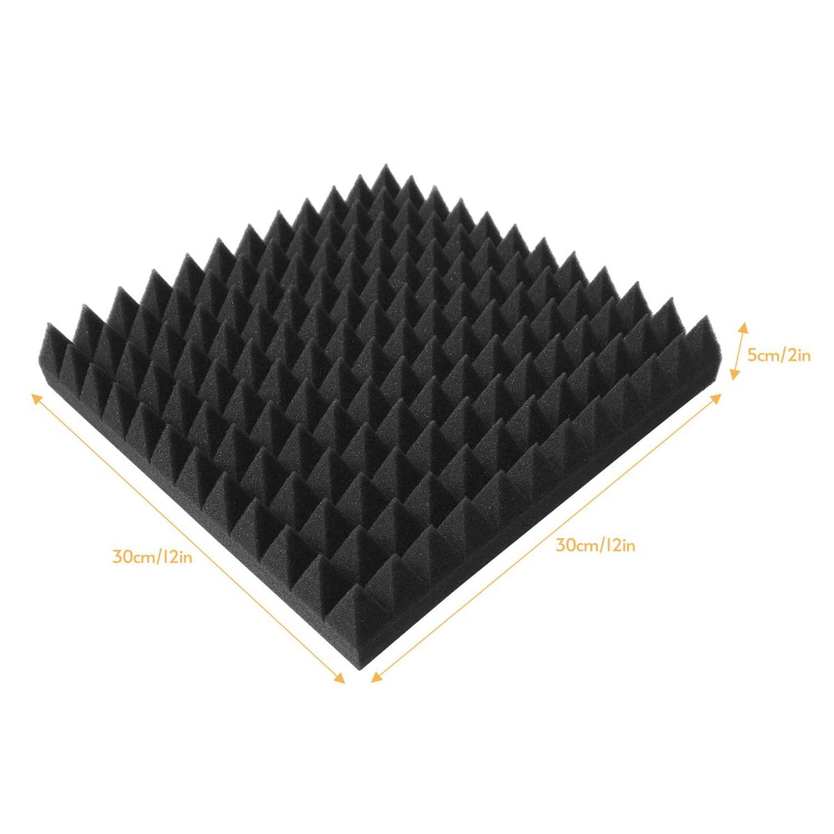 12pcs 12*12*2inch High Density Studio Acoustic Foams Panels Sound Insulation Foam Fire Retardant for Studio KTV Broadcast Family Theater