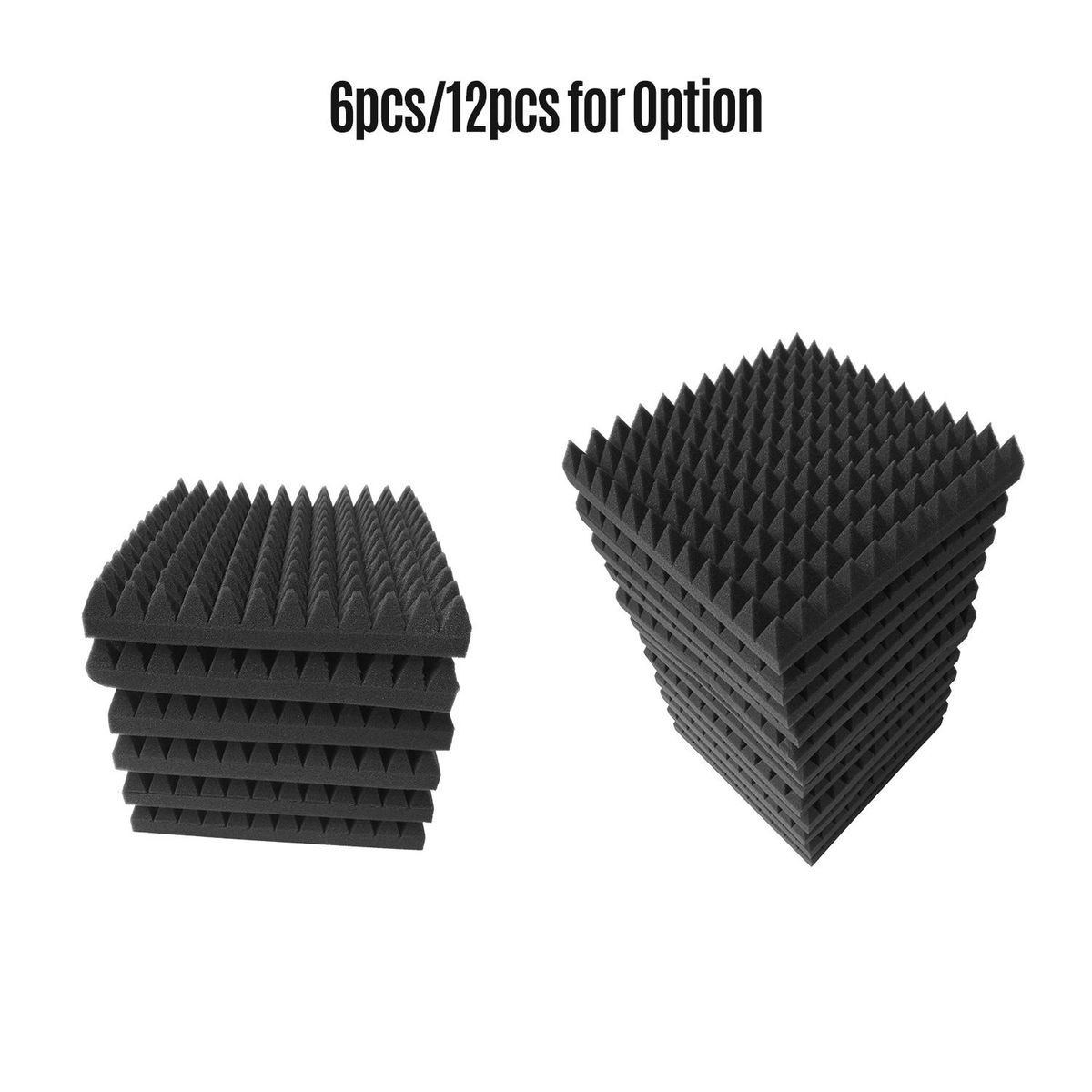 12pcs 12*12*2inch High Density Studio Acoustic Foams Panels Sound Insulation Foam Fire Retardant for Studio KTV Broadcast Family Theater