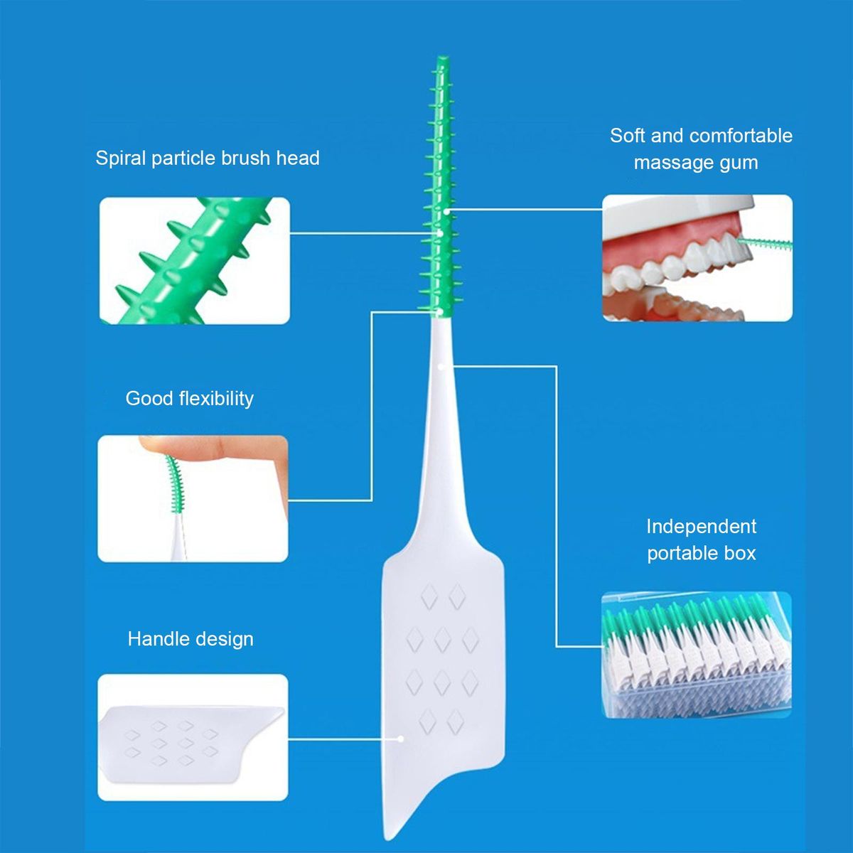 150pcs Toothpick Soft Silicone Tooth Picks Dental Floss Interdental Brush Teeth Stick Dental Hygiene Tools
