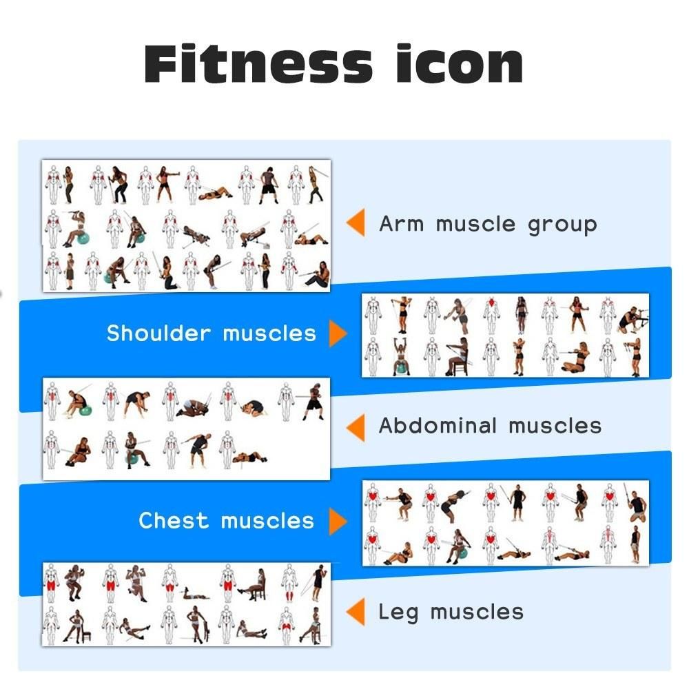 11pcs/Set Pull Rope Fitness Exercises Resistance Bands TPE Tubes Pedal Isolation Belt Set Tension Band Muscle Training for Home Gym
