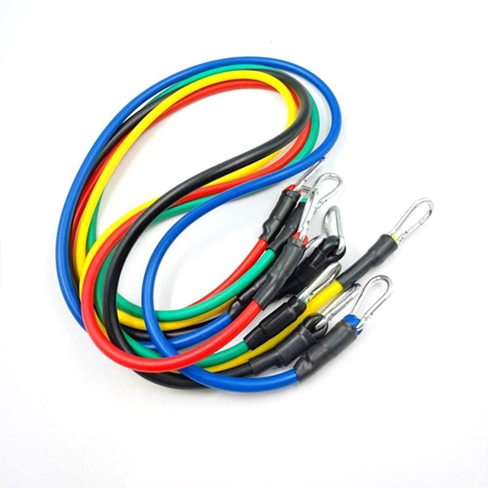 11pcs/Set Pull Rope Fitness Exercises Resistance Bands TPE Tubes Pedal Isolation Belt Set Tension Band Muscle Training for Home Gym