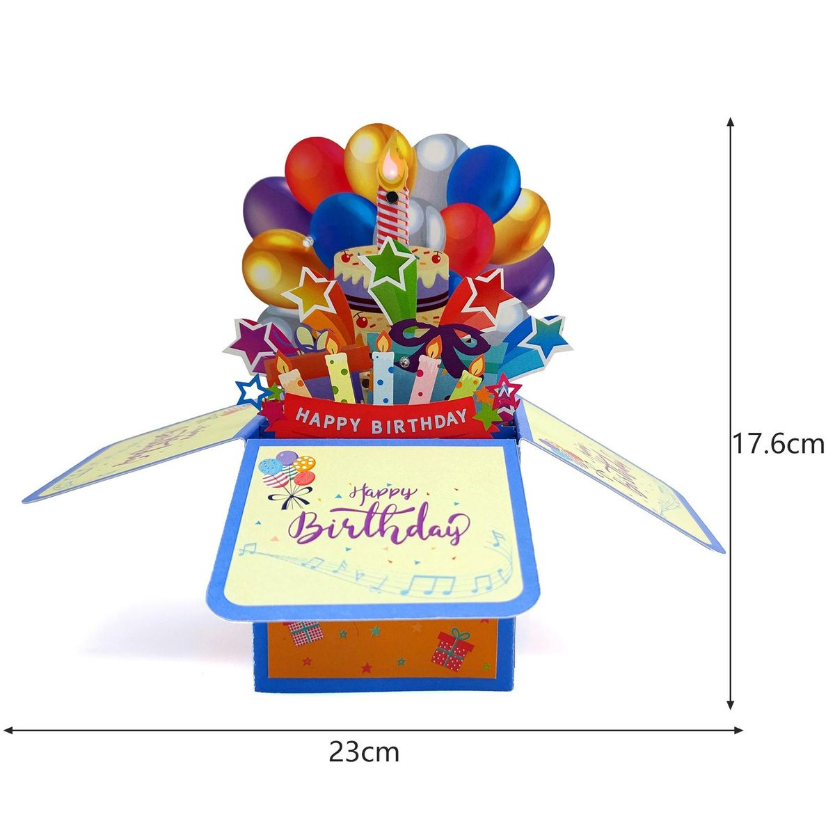 Christmas Greeting Card 3d Surprise Greeting Card with Light Music Multicolor