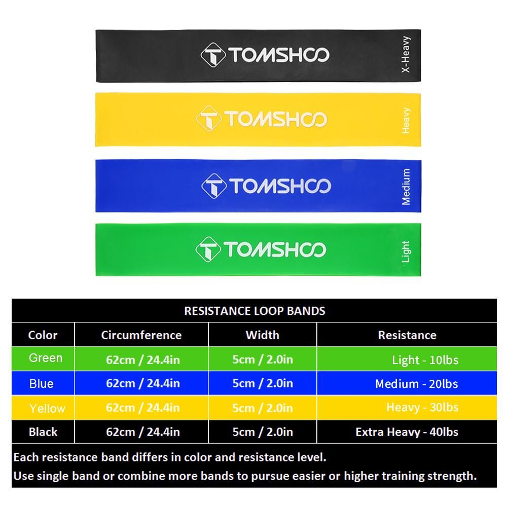TOMSHOO 17Pcs Resistance Bands Set Workout Fintess Exercise Rehab Bands Loop Bands Tube Bands Door Anchor Ankle Straps Cushioned Handles with Carry Bags for Home Gym Travel