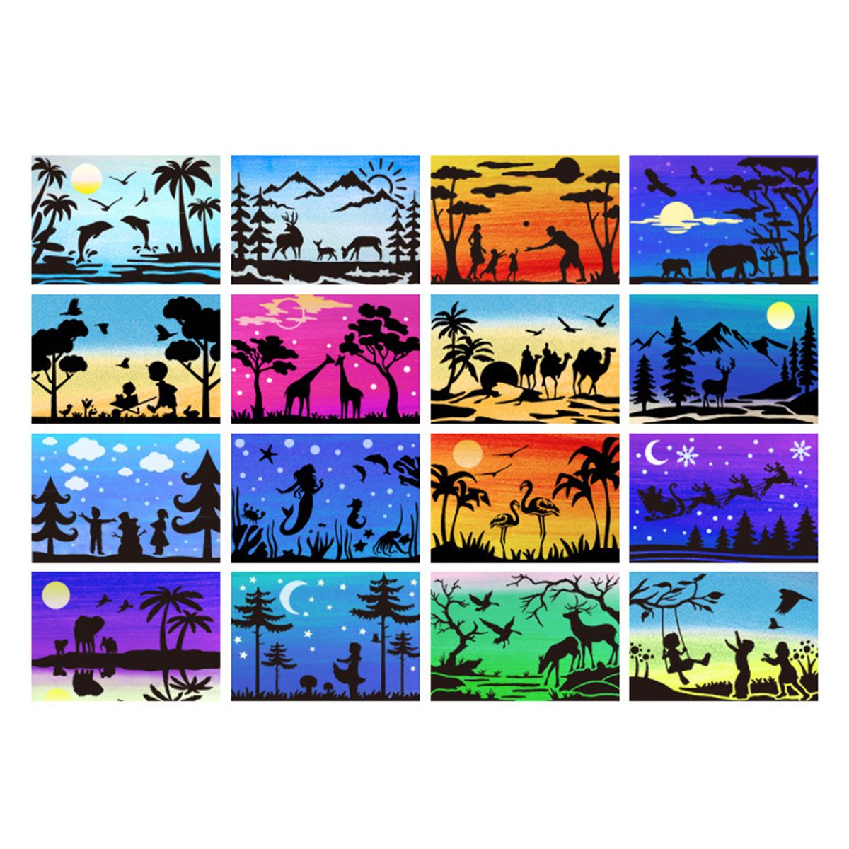Multi-functional A4 Drawing Stencils Lanscape Mountain River