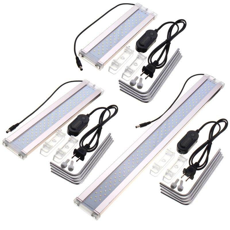 28-75cm 12W/14W/24W LED Aquarium Fish Tank Lighting Bar Lamp White 7500K 220V 400C