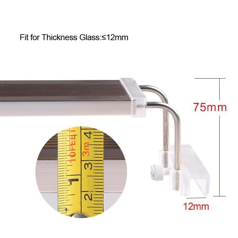 28-75cm 12W/14W/24W LED Aquarium Fish Tank Lighting Bar Lamp White 7500K 220V 400C